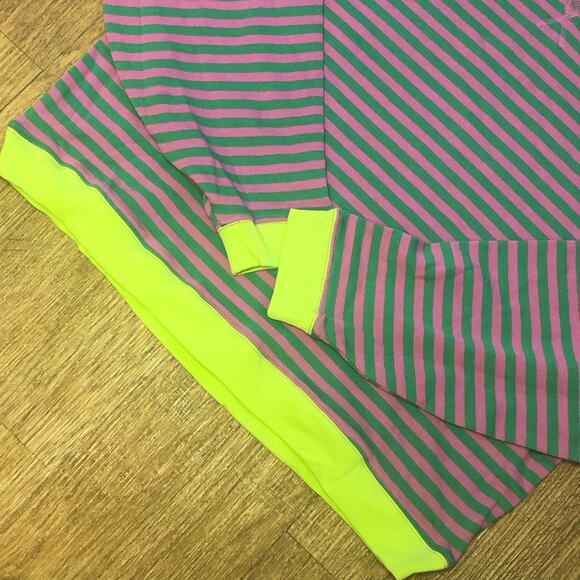 NWOT We the Free Free People Classic Striped Oversized Crewneck Pink Combo Small - Picture 6 of 13